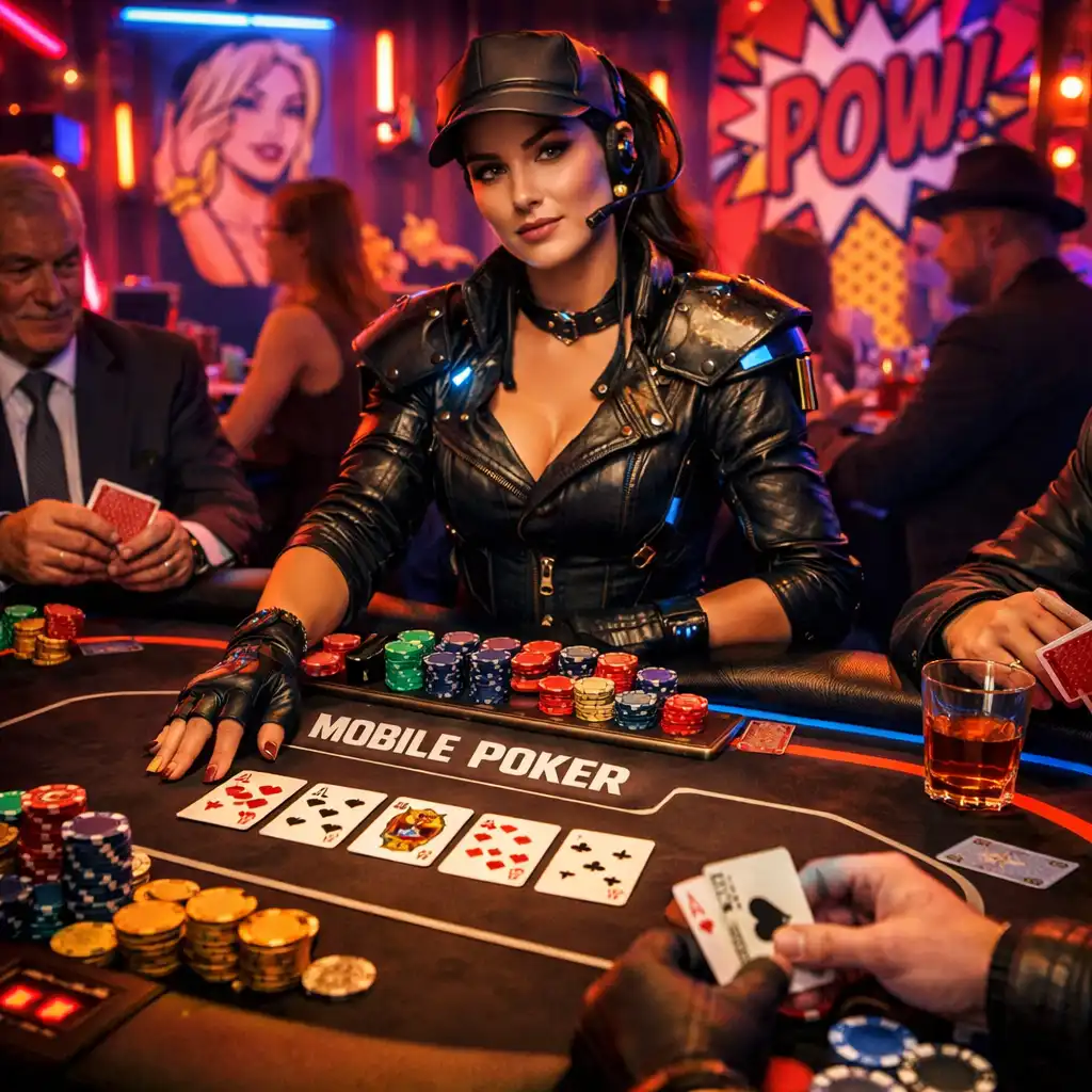 Mobilny stół pokerowy z krupierem na wydarzeniu firmowym